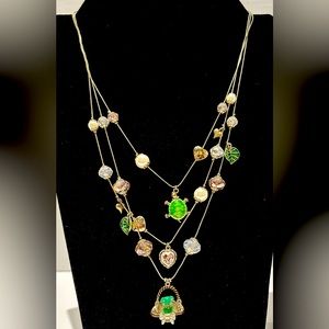 Betsey Johnson Adorable Frog and turtle necklace